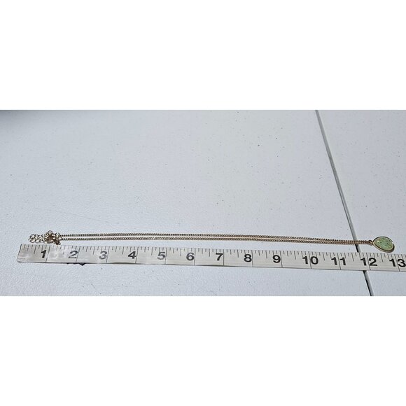 Elegant Green Gem Gold Tone Flecks Teardrop Pendant Necklace Fashion Jewelry - Picture 7 of 8